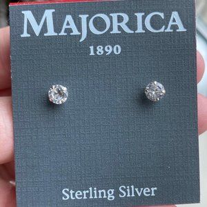 Majorica 1ct Cubic Zirconia Stud Earrings - New!
